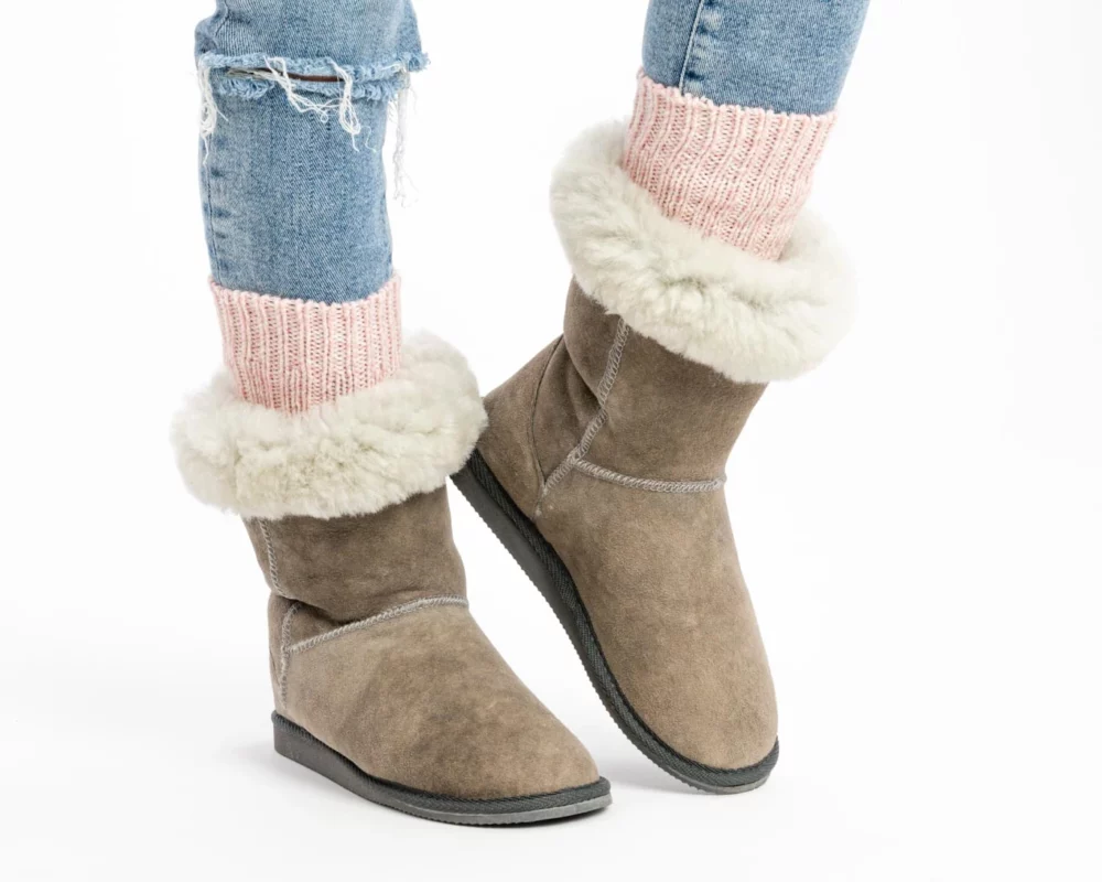 Leather Snow Boots – Ash Gray