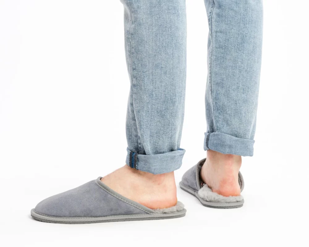 Men’s Leather Slippers – Gray 2