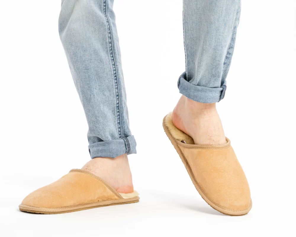 Men’s Leather Slippers – Insulated