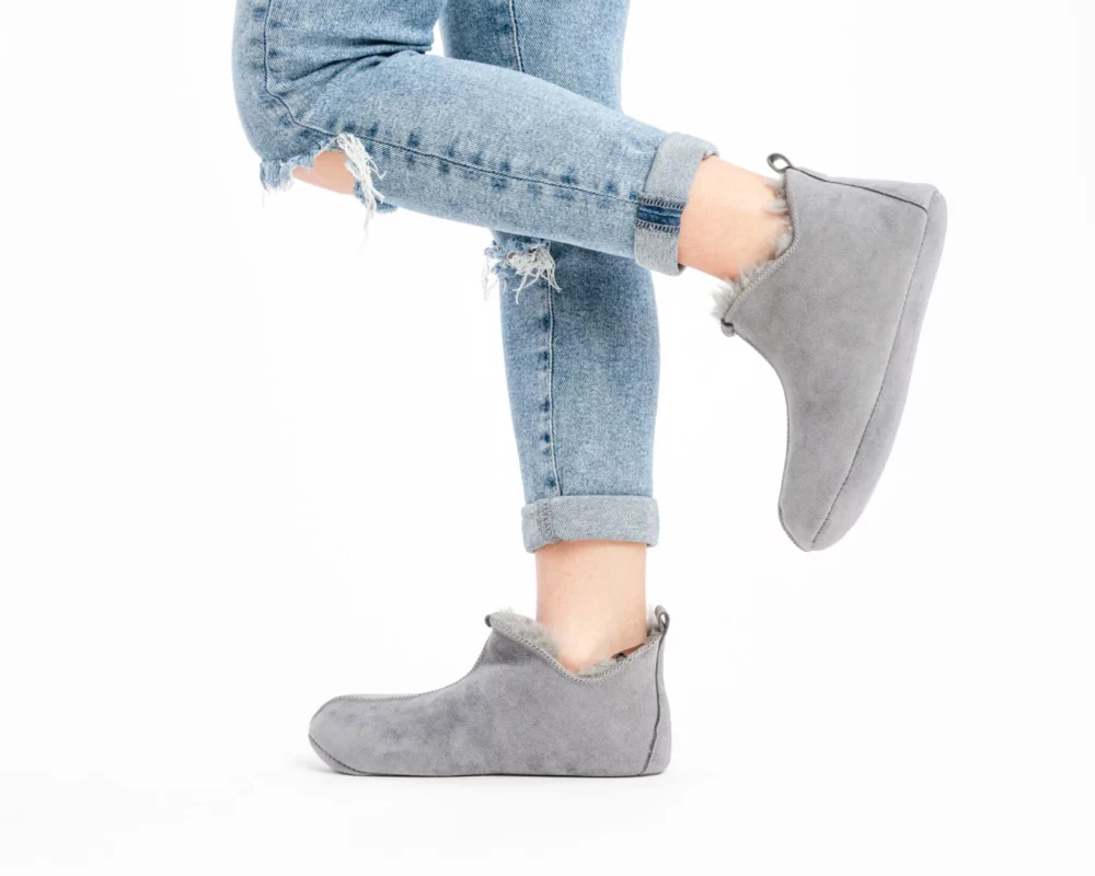 Sheepskin House Slippers – Gray 2