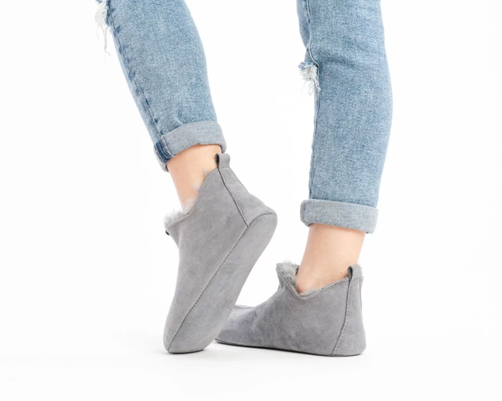 Sheepskin House Slippers – Gray 3