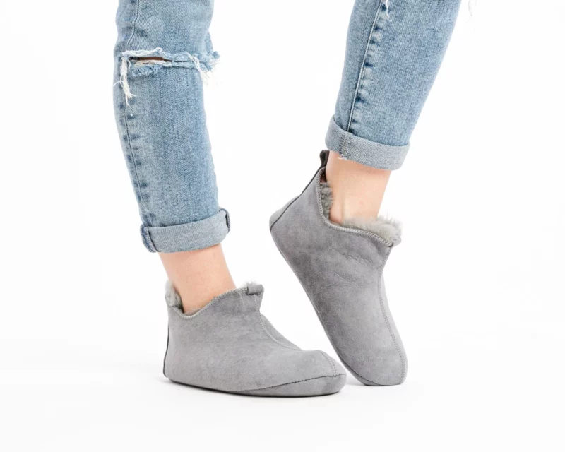 Sheepskin House Slippers – Gray