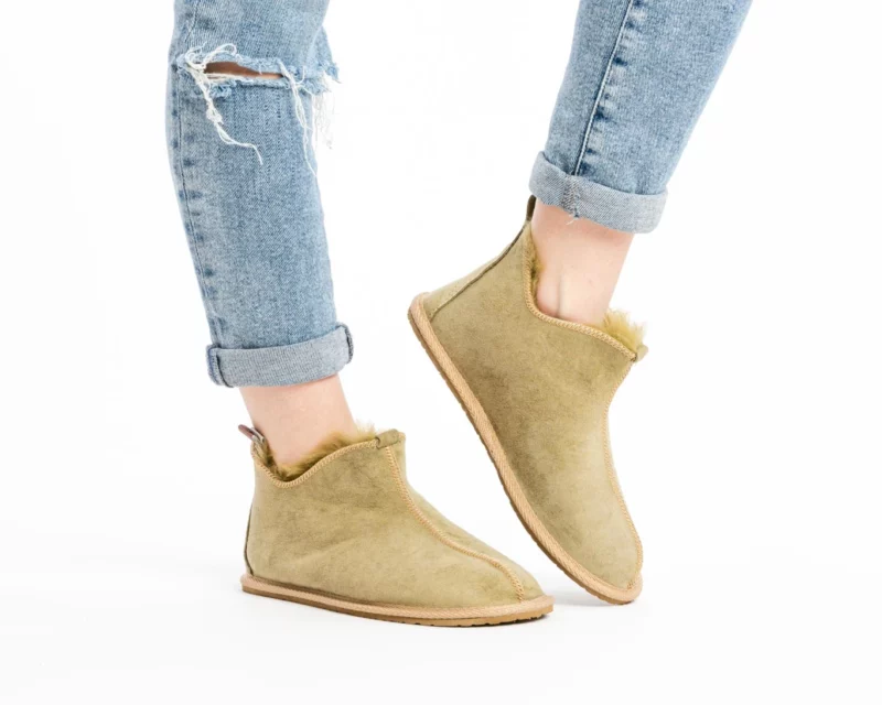Sheepskin House Slippers – Olive
