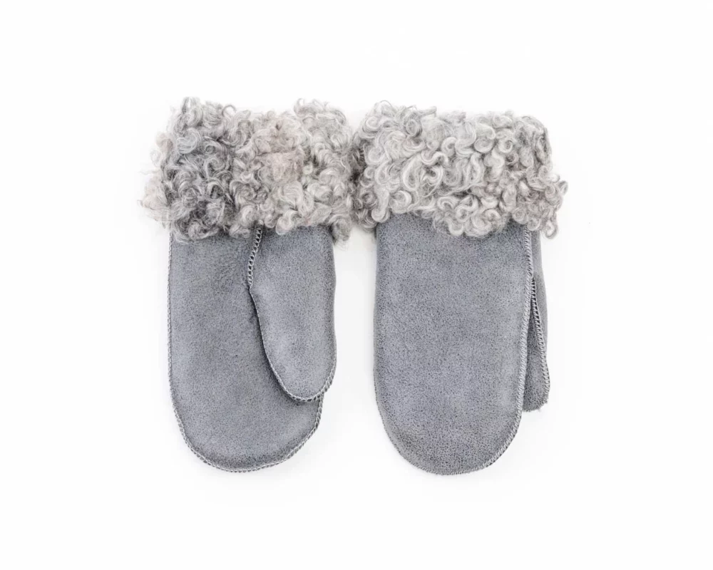 Sheepskin Mittens Gotland – Gray