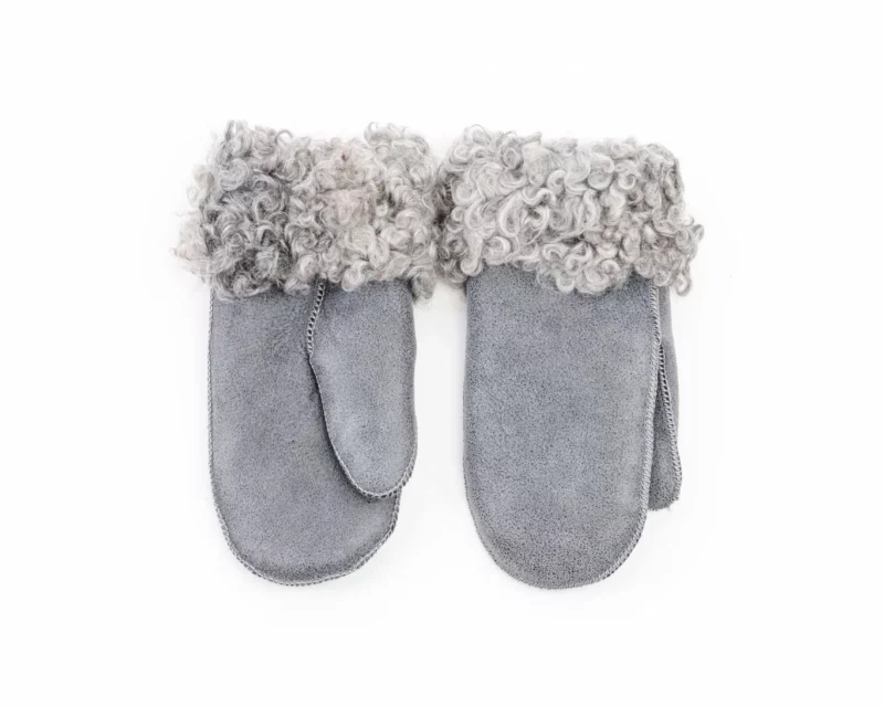 Sheepskin Mittens Gotland – Gray
