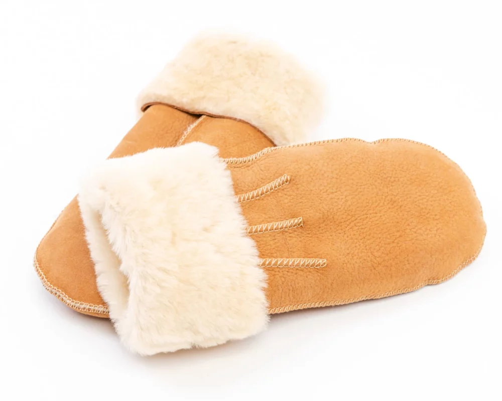 Sheepskin Mittens – Beige 2