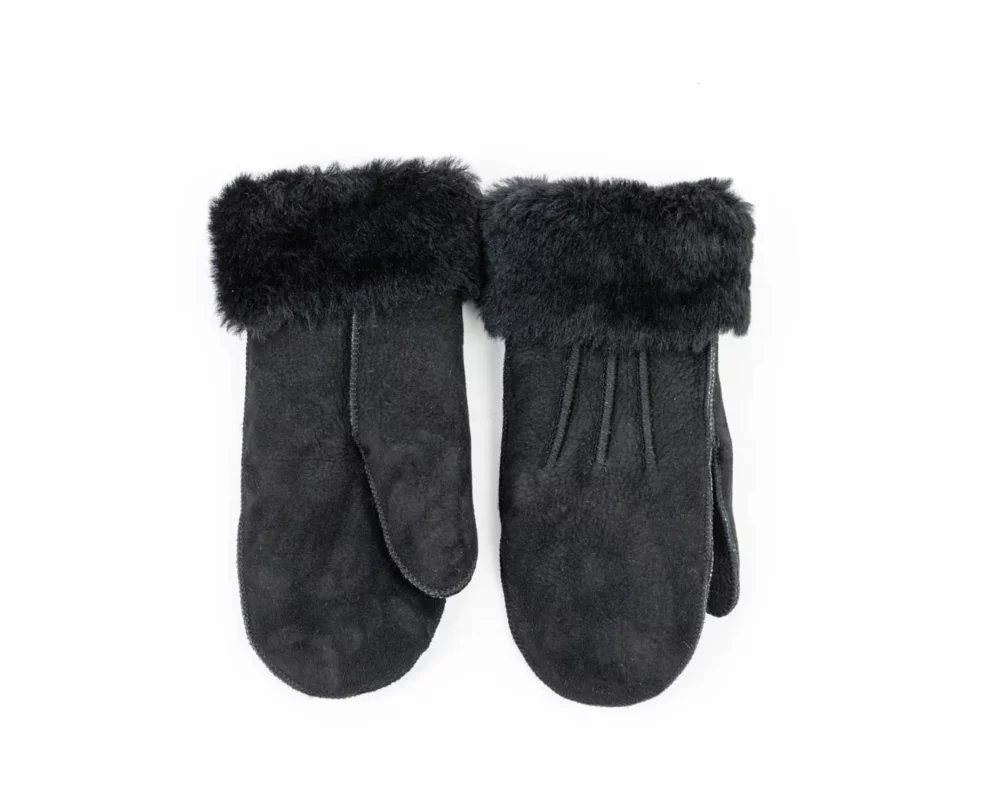 Sheepskin Mittens – Black