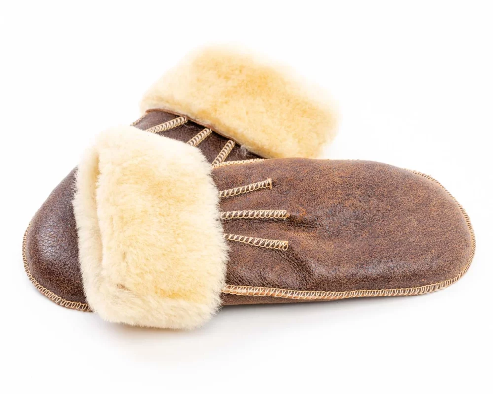 Sheepskin Mittens – Brown 2