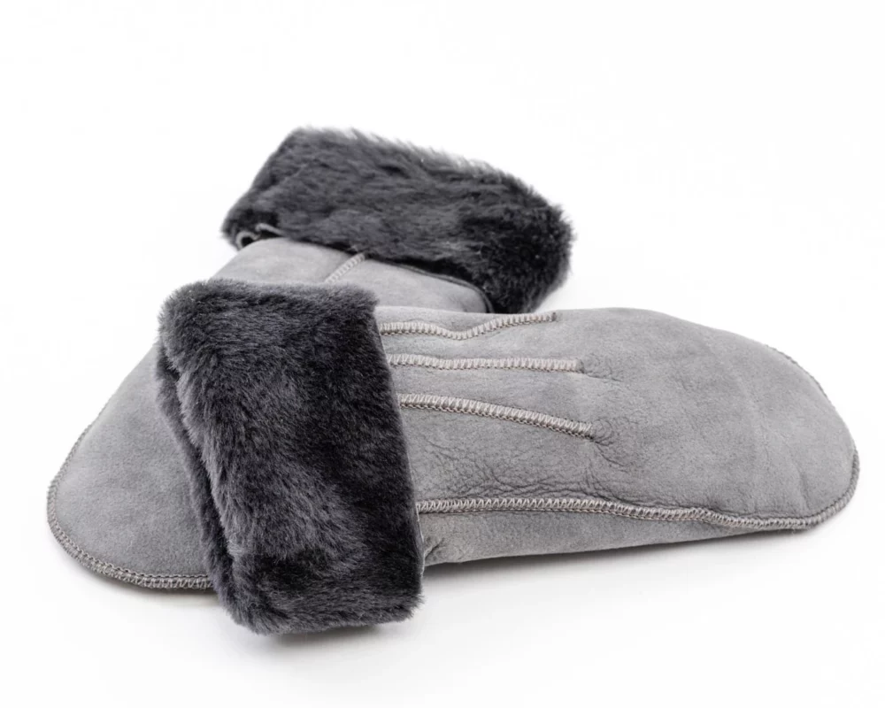Sheepskin Mittens – Gray 2