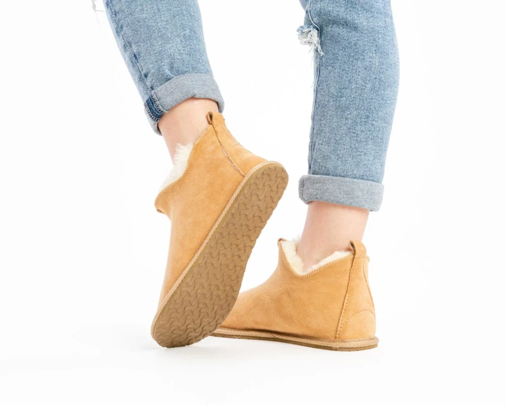 Warm Sheepskin Slippers Beige 3