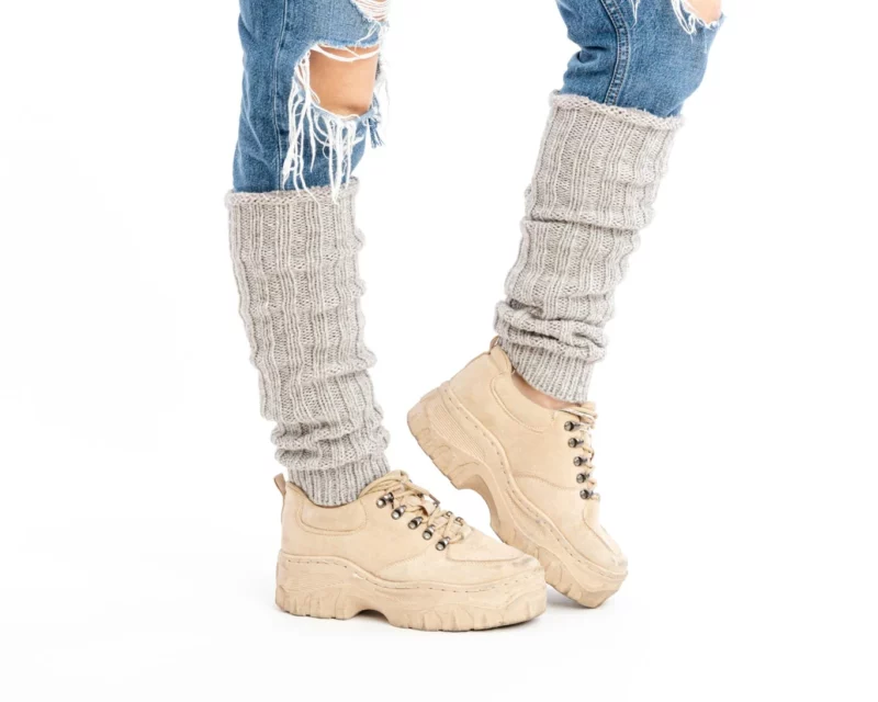 Alpaca Wool Calf Warmer - Gray