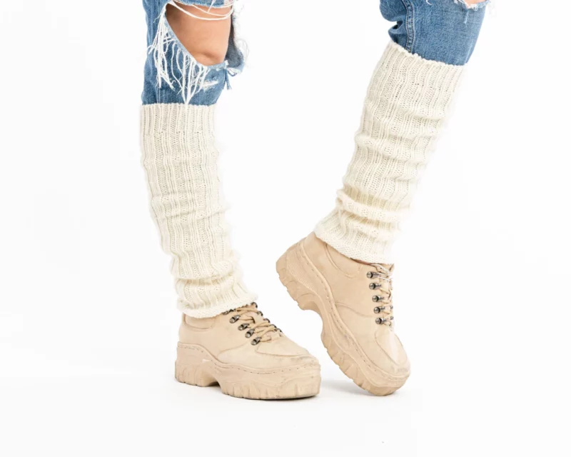 Alpaca Wool Calf Warmer - White
