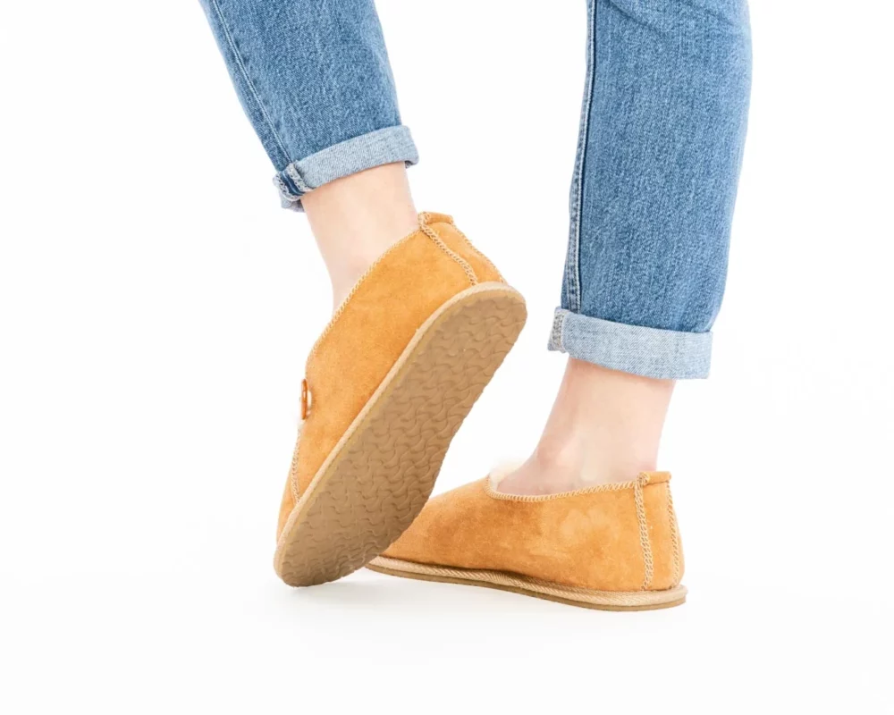 House Slippers with rubber sole - Beige