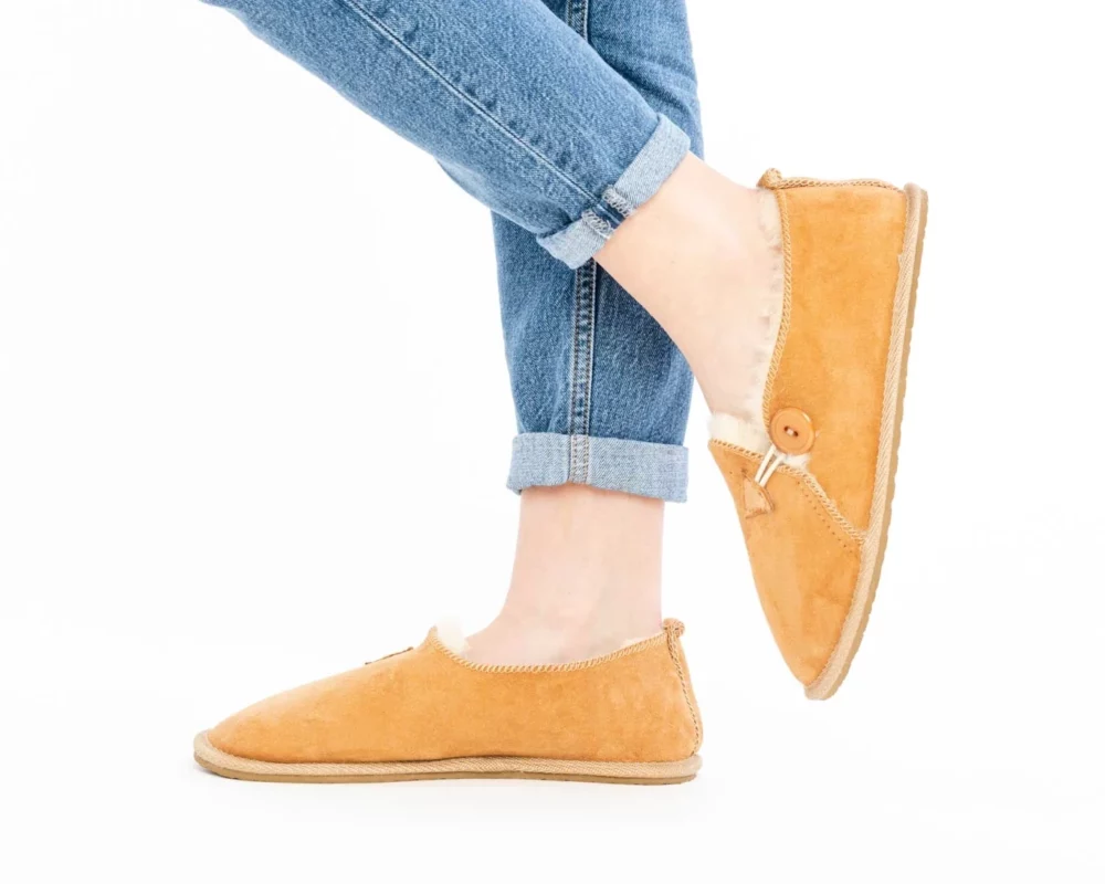 House Slippers with rubber sole - Beige