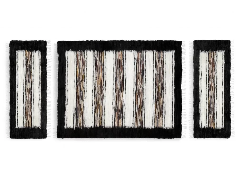 Sheepskin Carpet - Black-White