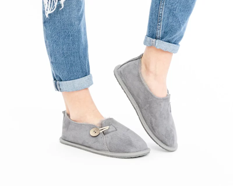 House Slippers with rubber sole – Gray