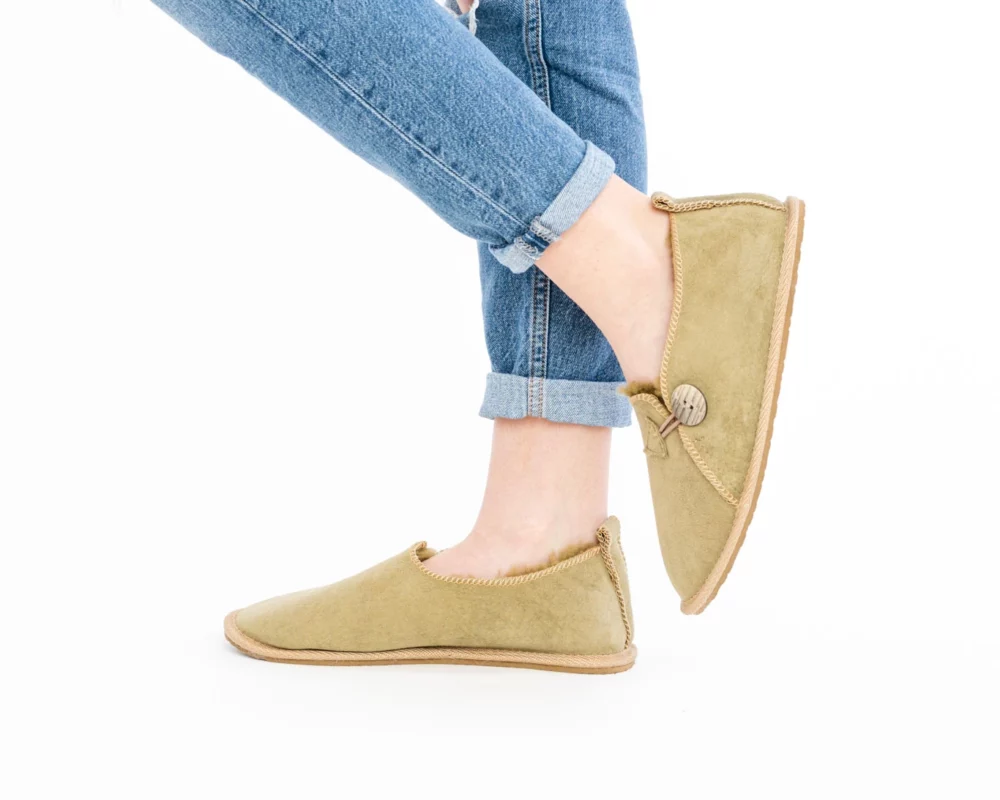 House Slippers with rubber sole – Olive 2