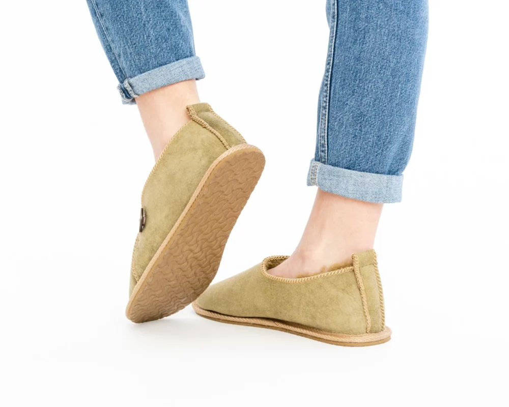 House Slippers with rubber sole – Olive 3