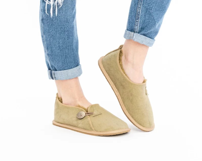 House Slippers with rubber sole – Olive