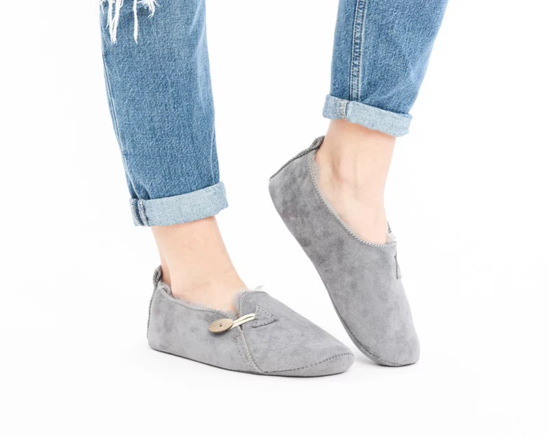 Men’s Leather Slippers – Gray