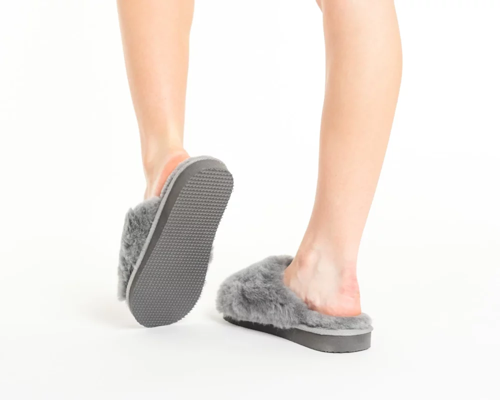 Warm Ladies Slippers – Gray 3