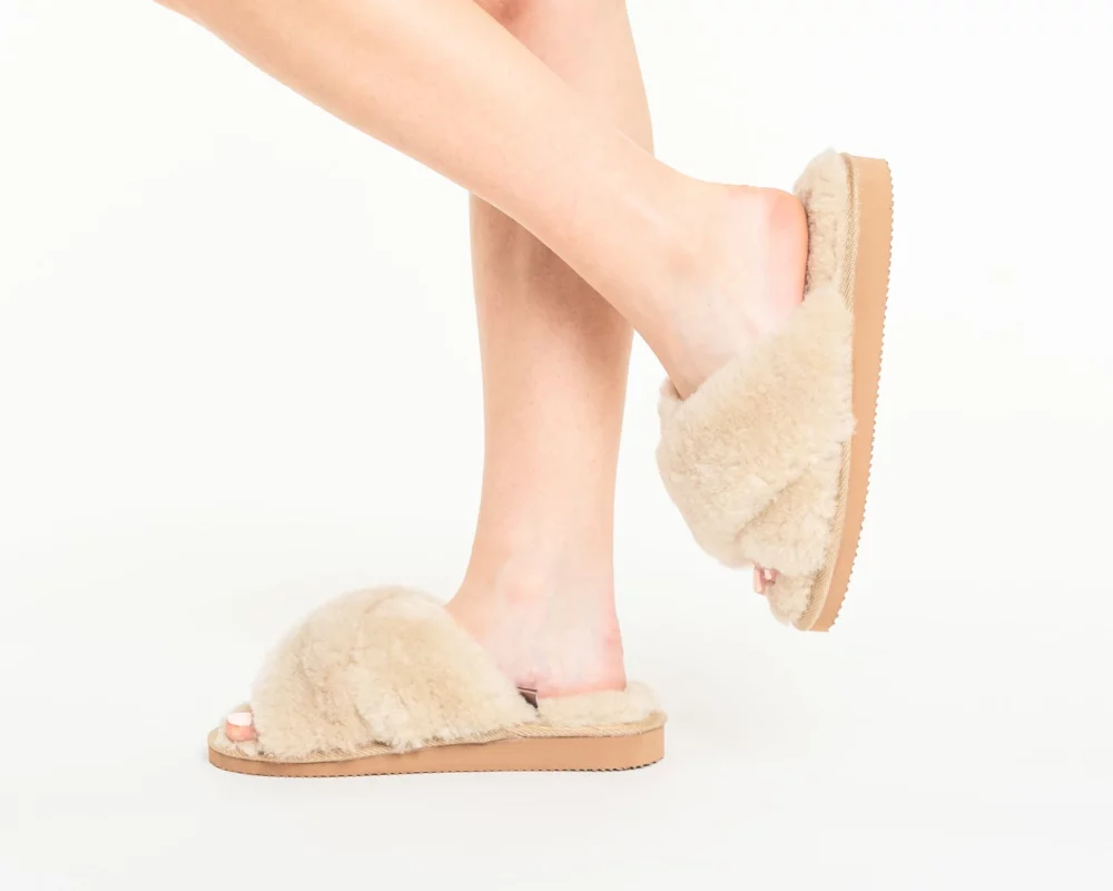 Women’s Leather Slippers – Beige 2