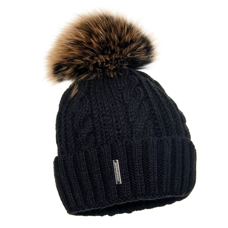 Black Wool hat with Pom Pom