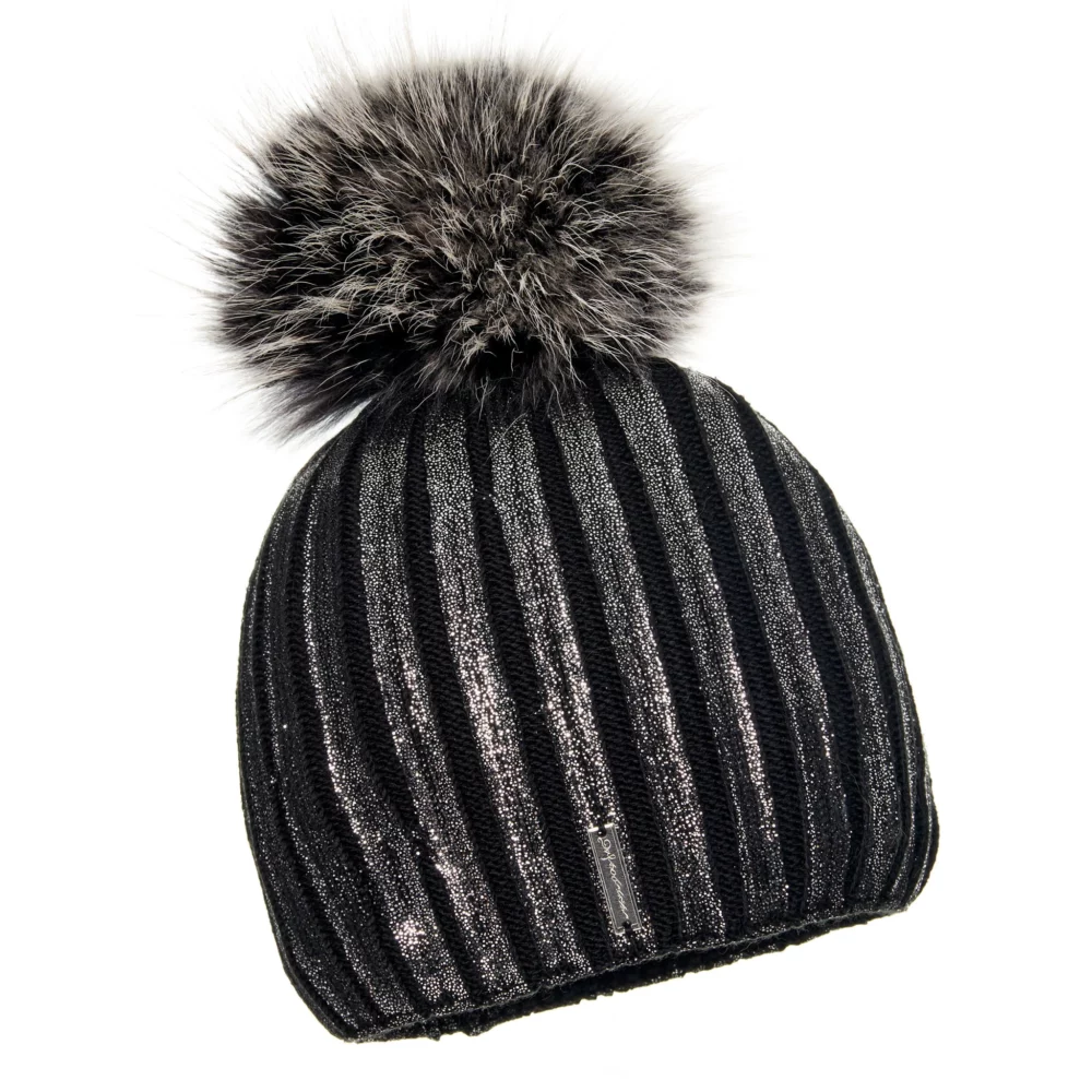 Black Wool hat with Pom Pom Ⅱ