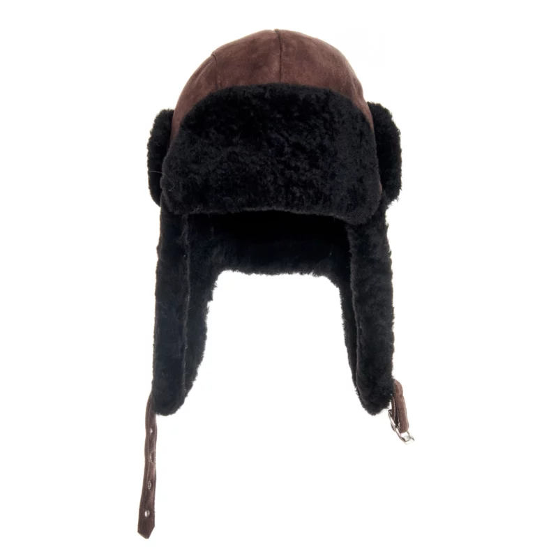 Black and brown aviator bomber hat 2