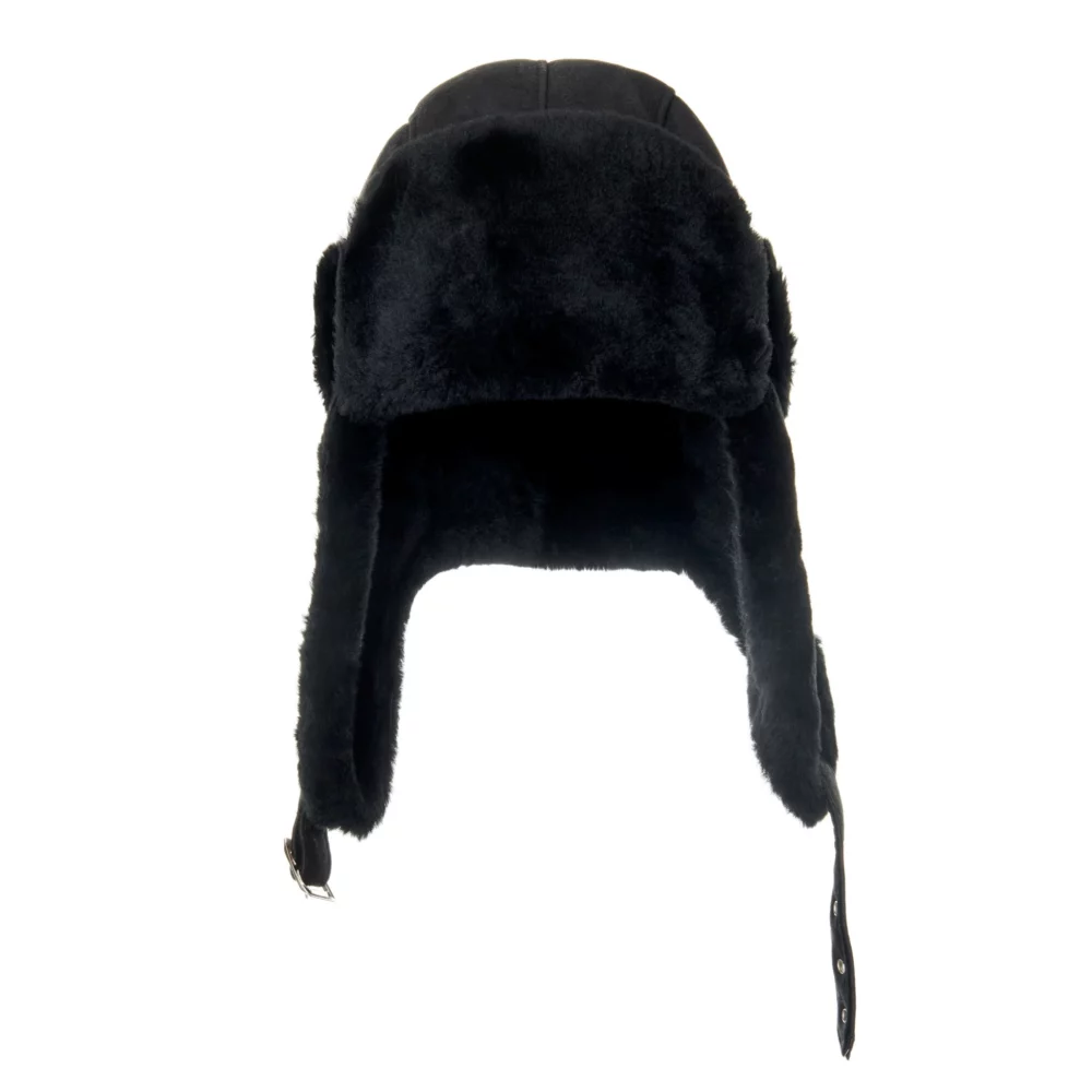 Black aviator bomber hat