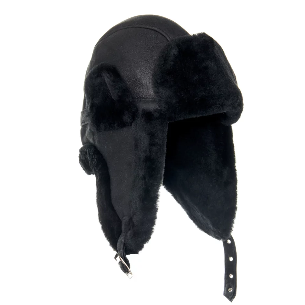 Black aviator bomber hat 2
