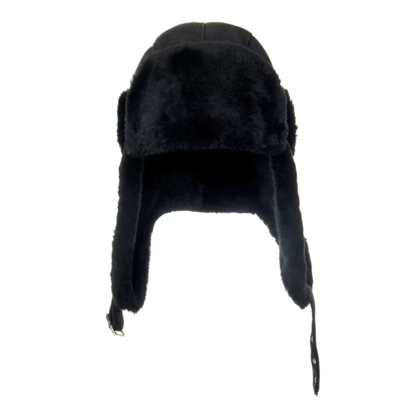 Black aviator bomber hat
