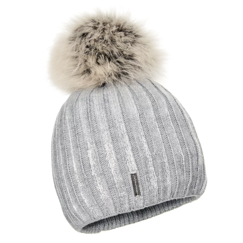 Gray Wool hat with Pom Pom