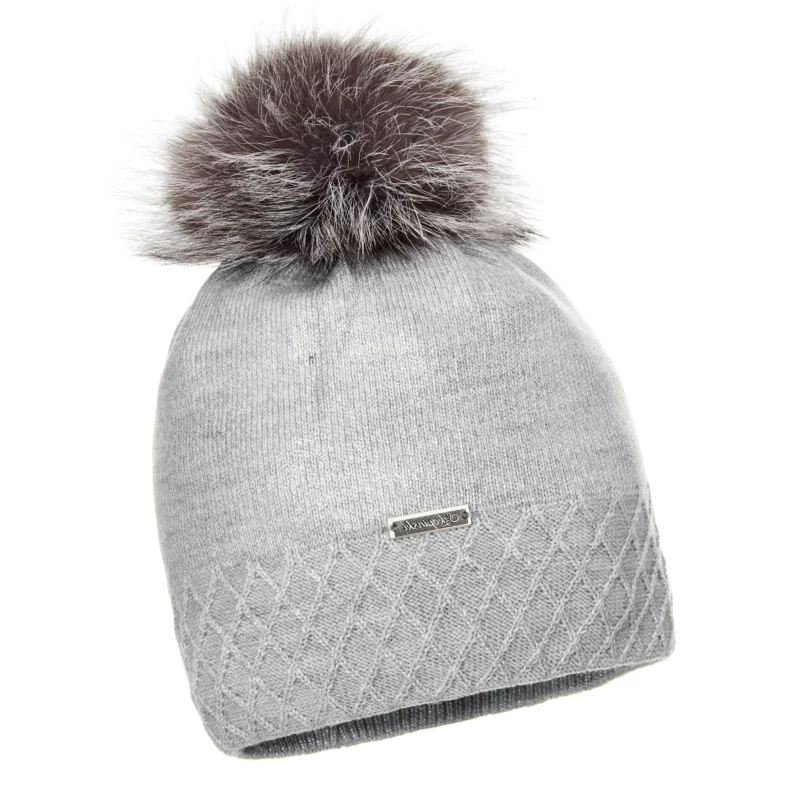 Gray Wool hat with Pom Pom Ⅱ