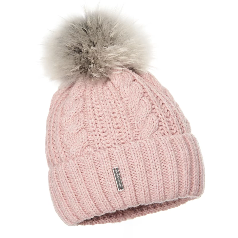 Pink Wool hat with Pom Pom