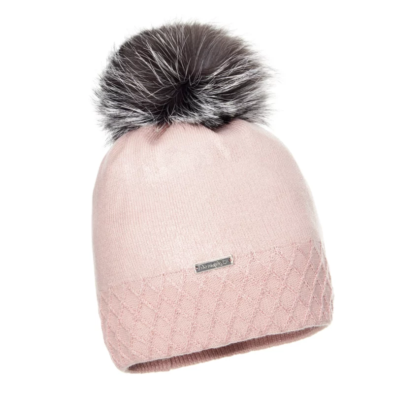 Pink Wool hat with Pom Pom Ⅲ