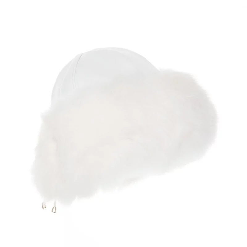 White fox fur hat
