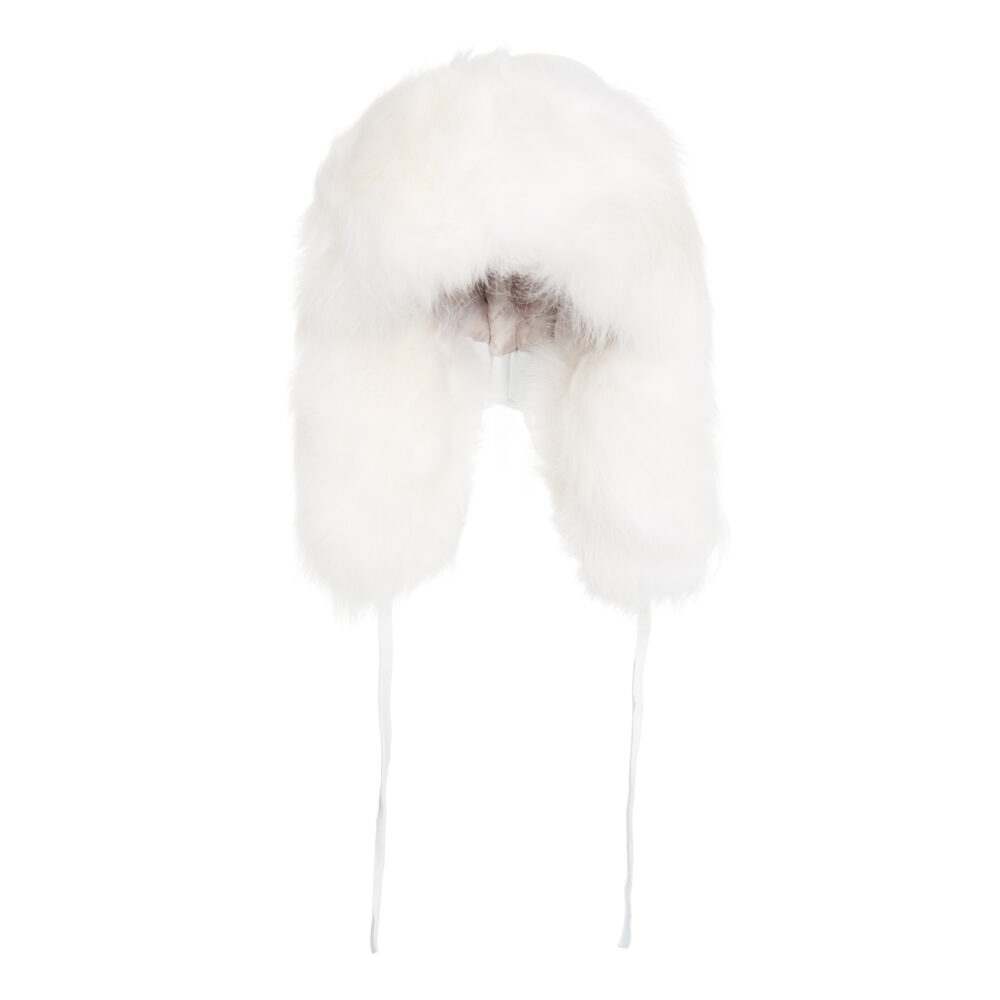 White ushanka hat