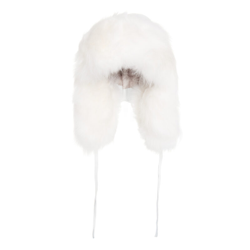 White ushanka hat