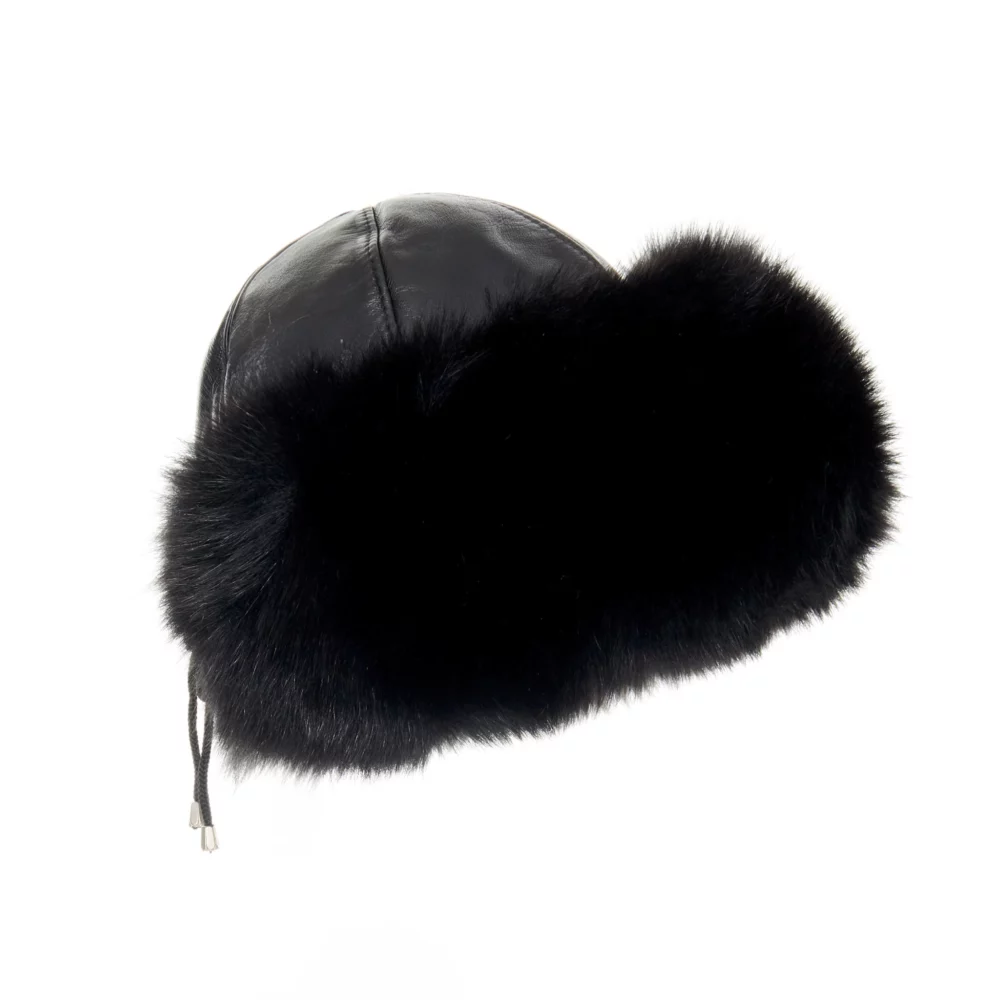 black fox fur hat