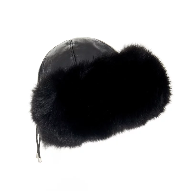 black fox fur hat