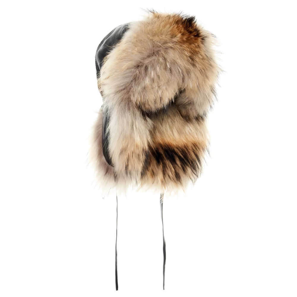 brown raccoon skin hat 2