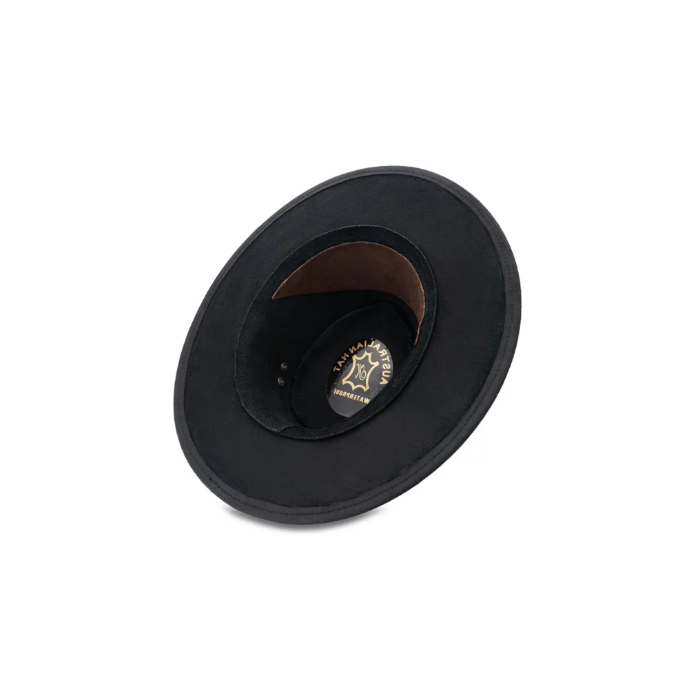 Black Full-Grain Leather Fedora 2