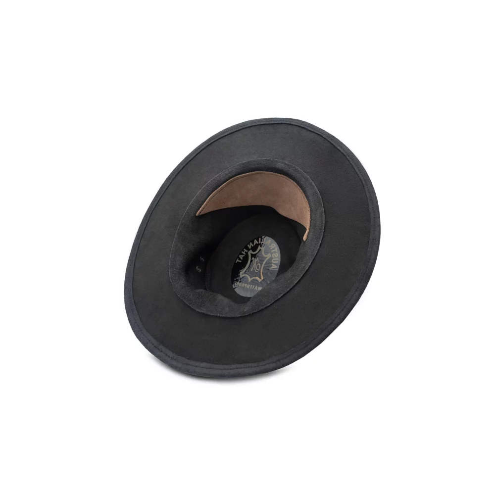 Black Suede Leather Fedora 3