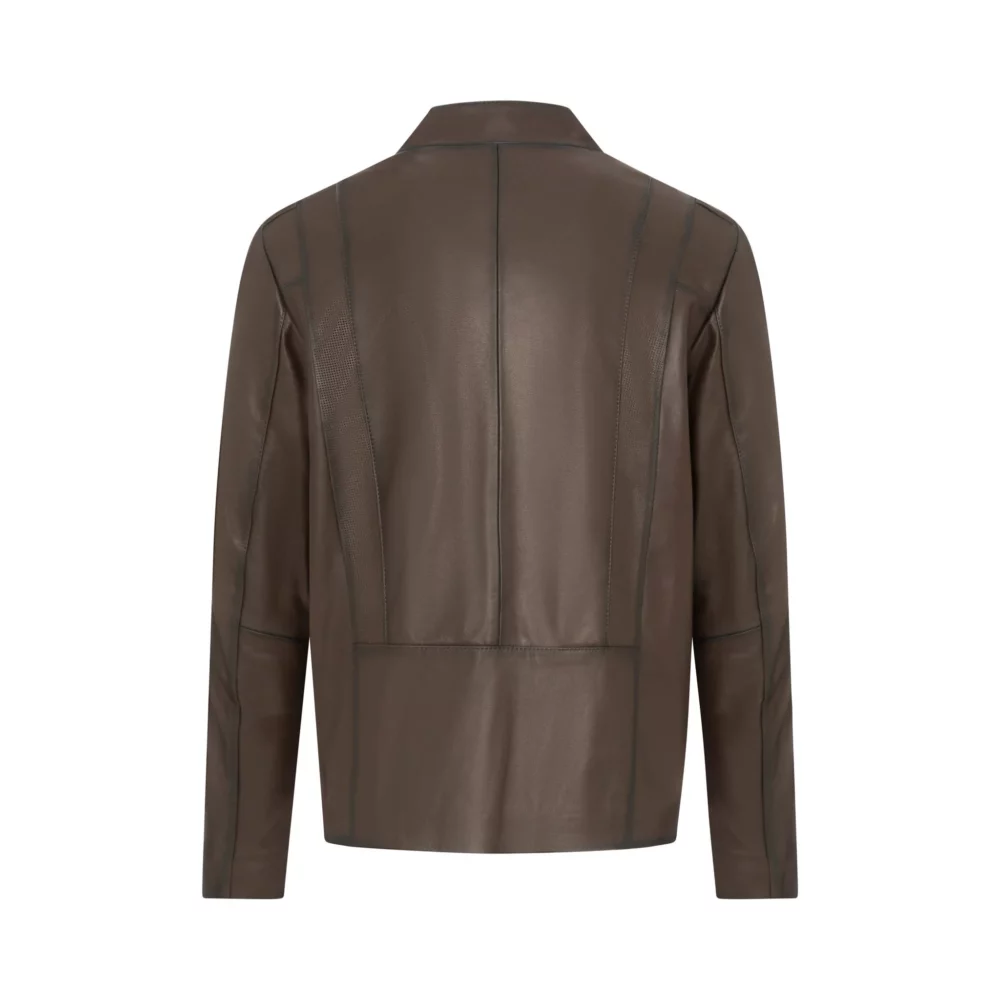 Brown men's leather jacket 2