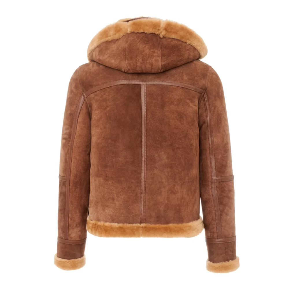 Men's brown shearling coat - Borys 2