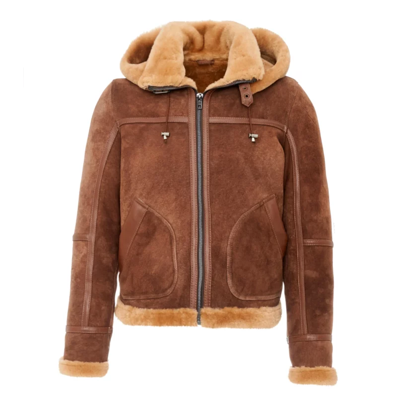 Men's brown shearling coat - Borys