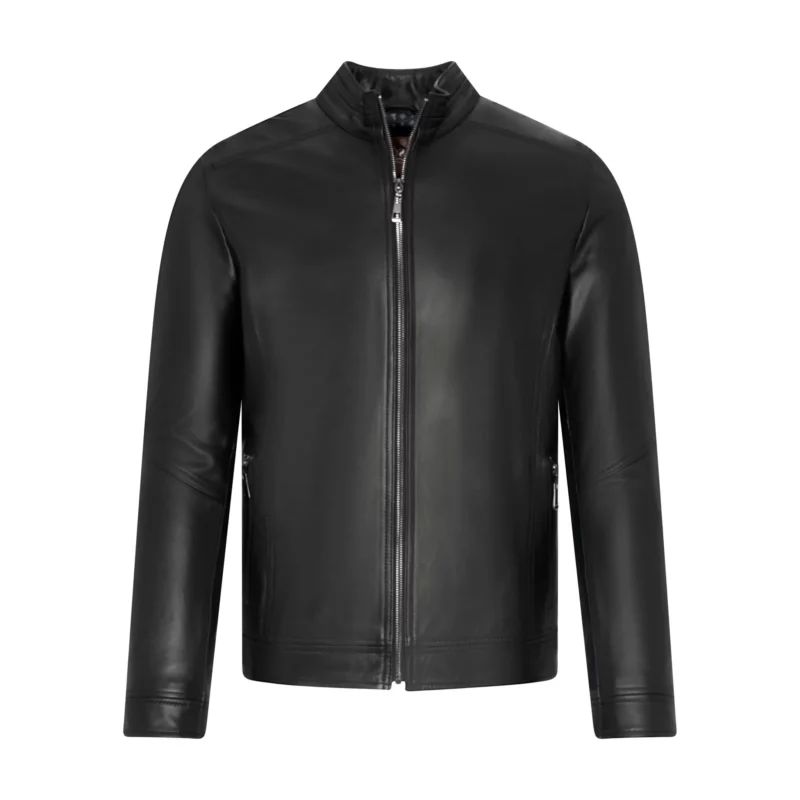 Men's leather black jacket