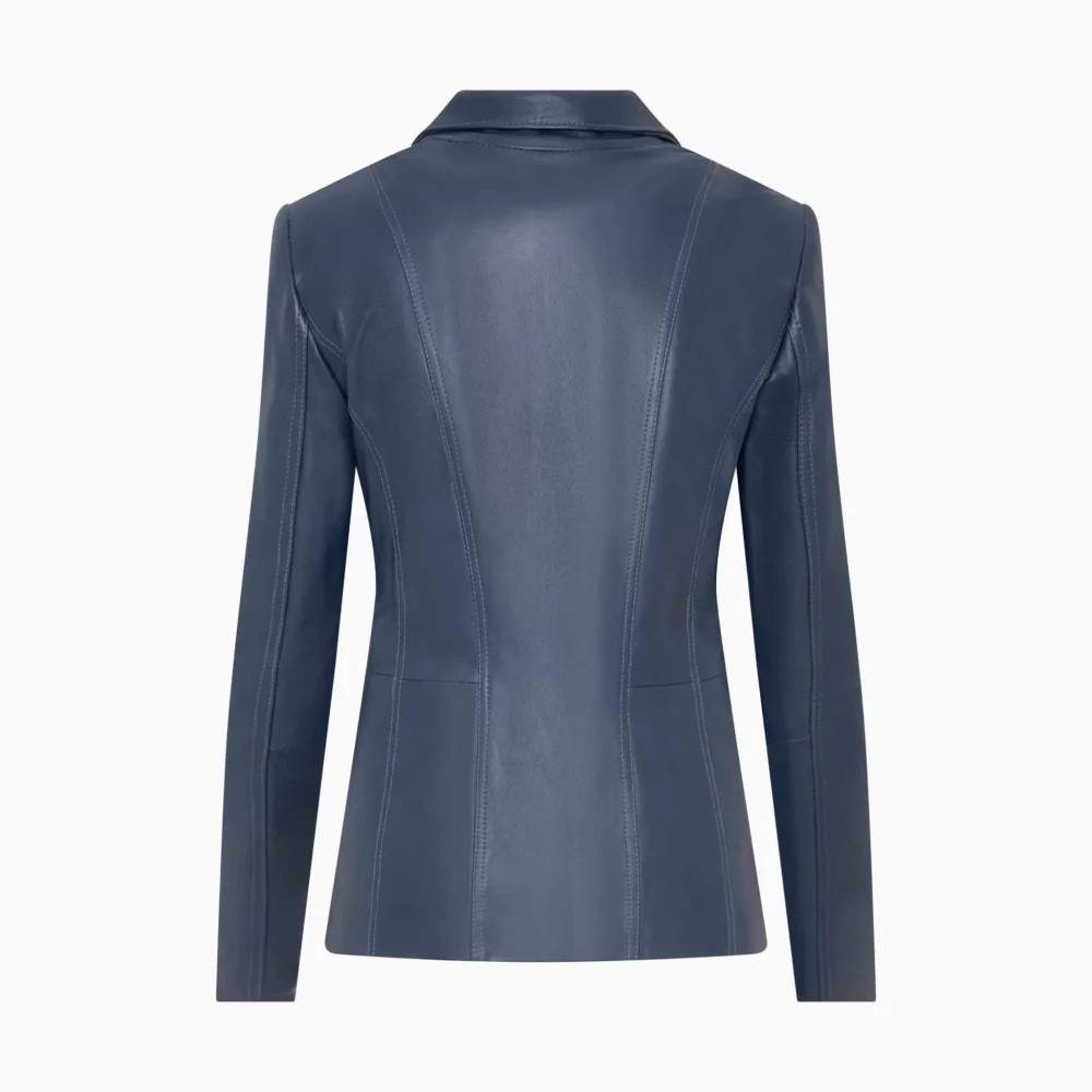 Navy Blue women's Leather Jacket - Zuza 2