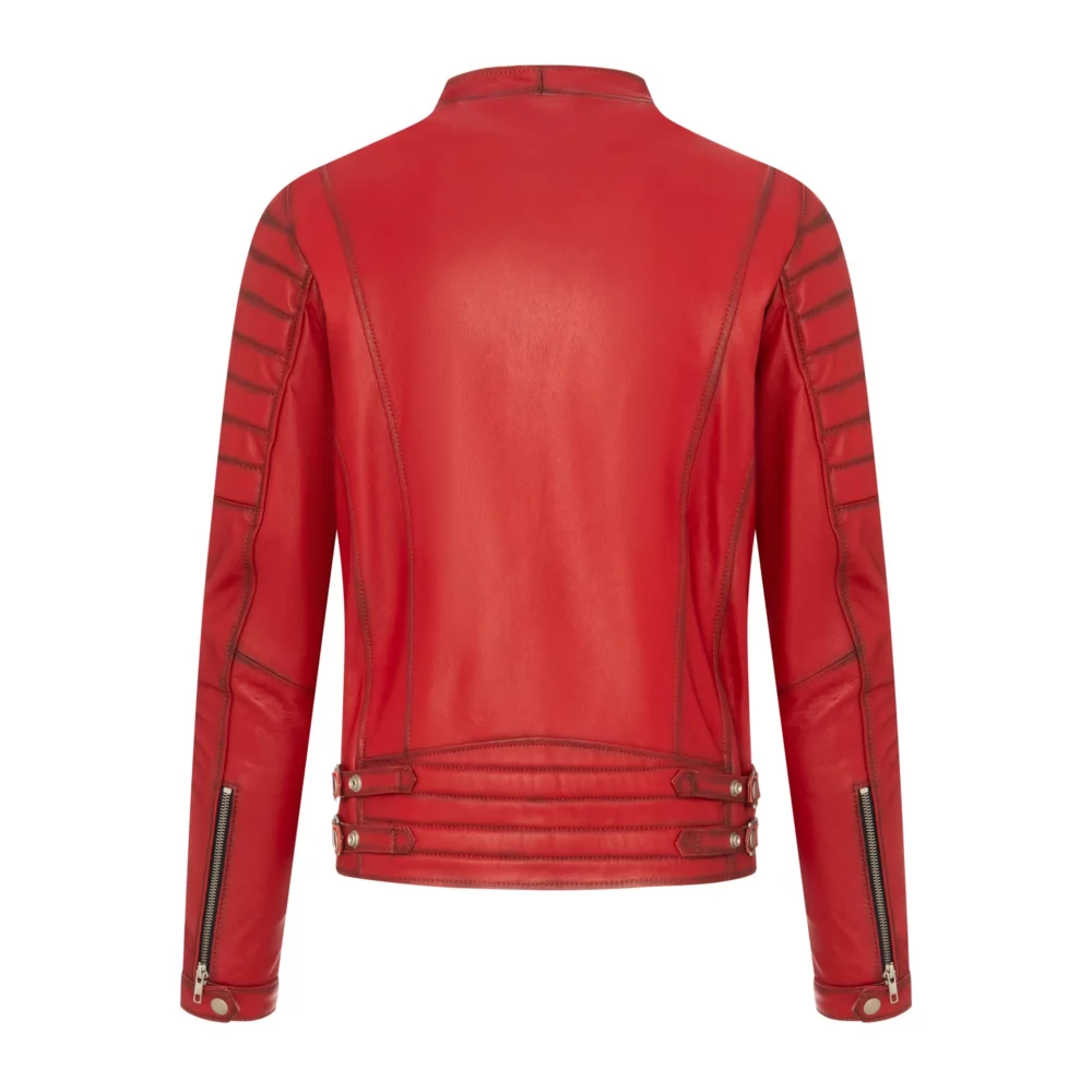 Red men's leather jacket 2